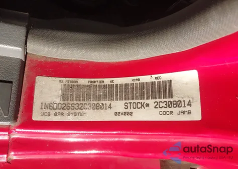 2002 Nissan Frontier Xe из США, поврежденный, VIN 1N6DD26S32C308014